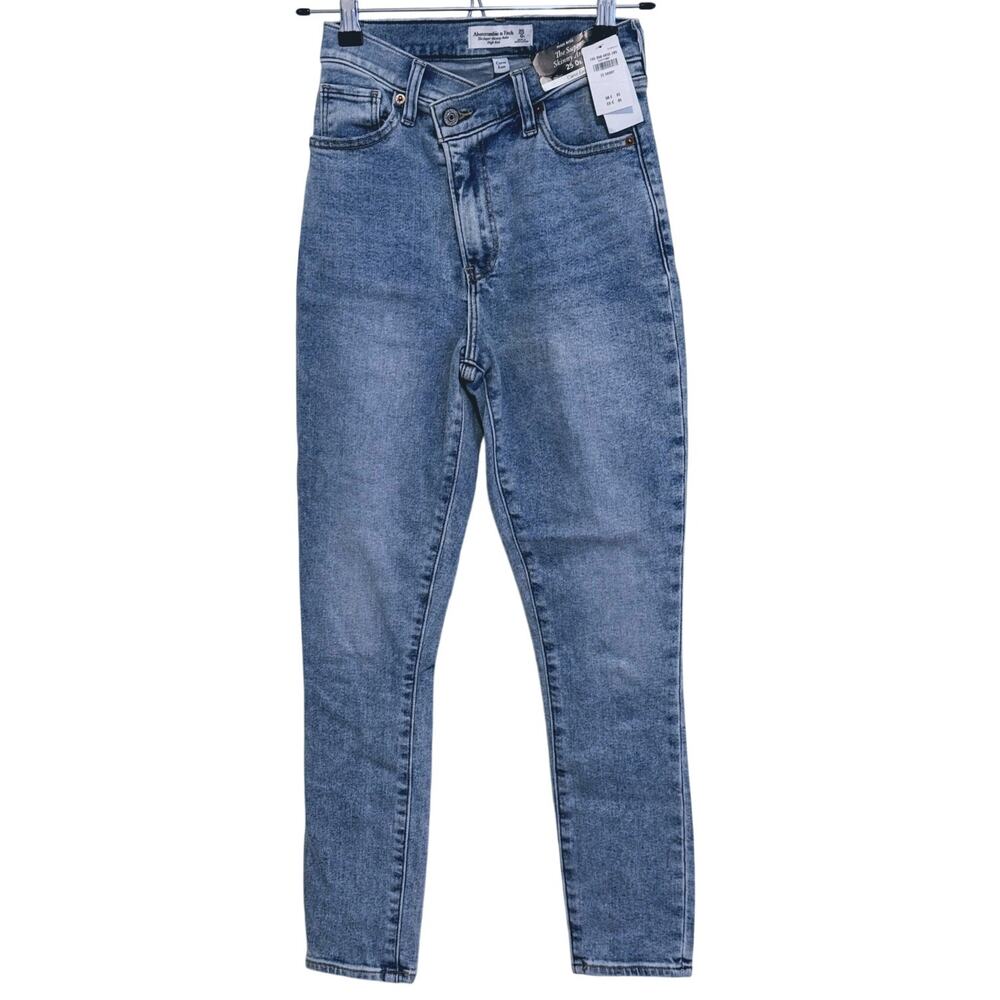NWT Abercrombie & Fitch Super Skinny Ankle High Rise Jean Size 25 (0s) Blue